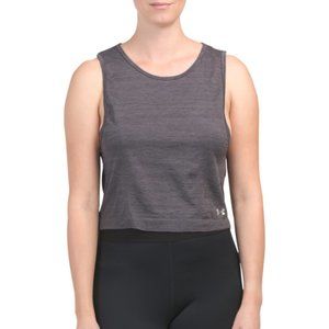 UNDER ARMOUR Women's Gray Sleeveless Scoop Neck Seamless Muscle Space Dye Tank